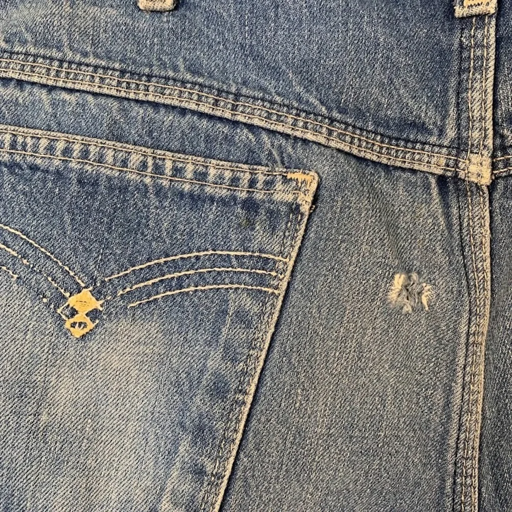 Vintage Levi's Blue Tab Movin' On Distressed Denim Jeans‎ Embroidered Men's 38